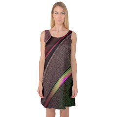 Pattern Texture Leaves Sleeveless Satin Nightdress