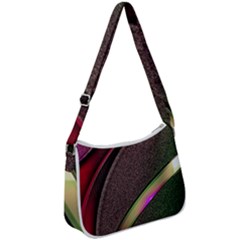 Pattern Texture Leaves Zip Up Shoulder Bag by Proyonanggan