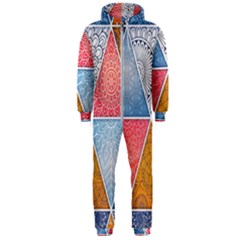 Texture With Triangles Hooded Jumpsuit (men) by nateshop