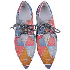 Texture With Triangles Pointed Oxford Shoes by nateshop