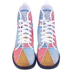 Texture With Triangles Kid s High-top Canvas Sneakers