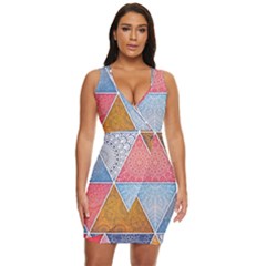 Texture With Triangles Draped Bodycon Dress by nateshop