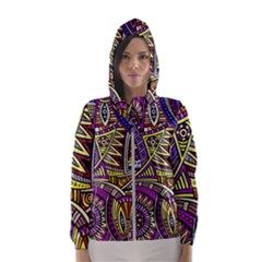 Violet Paisley Background, Paisley Patterns, Floral Patterns Women s Hooded Windbreaker by nateshop