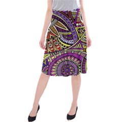 Violet Paisley Background, Paisley Patterns, Floral Patterns Midi Beach Skirt by nateshop