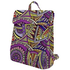 Violet Paisley Background, Paisley Patterns, Floral Patterns Flap Top Backpack by nateshop