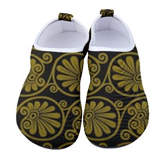 Yellow Floral Pattern Floral Greek Ornaments Men s Sock-Style Water Shoes