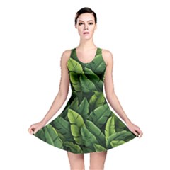 Green Leaves Reversible Skater Dress
