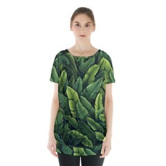 Green Leaves Skirt Hem Sports Top by goljakoff