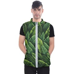 Green Leaves Men s Puffer Vest by goljakoff