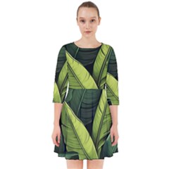 Banana Leaves Pattern Smock Dress