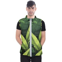 Banana Leaves Pattern Men s Puffer Vest by goljakoff