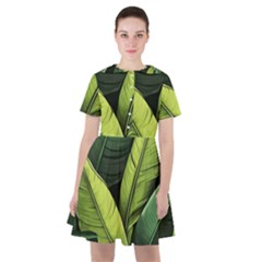 Banana Leaves Pattern Sailor Dress by goljakoff