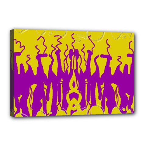 Yellow And Purple In Harmony Canvas 18  X 12  (stretched)