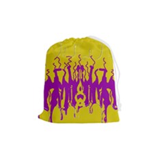 Yellow And Purple In Harmony Drawstring Pouch (medium)