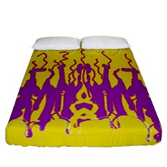 Yellow And Purple In Harmony Fitted Sheet (california King Size)