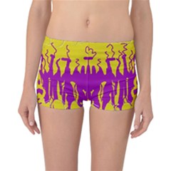 Yellow And Purple In Harmony Reversible Boyleg Bikini Bottoms