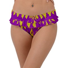 Yellow And Purple In Harmony Frill Bikini Bottoms
