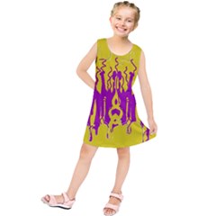 Yellow And Purple In Harmony Kids  Tunic Dress