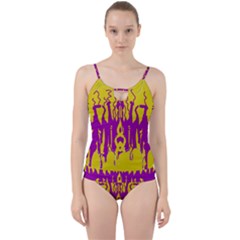 Yellow And Purple In Harmony Cut Out Top Tankini Set by pepitasart