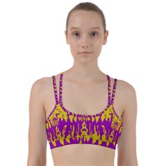 Yellow And Purple In Harmony Line Them Up Sports Bra