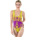 Yellow And Purple In Harmony High Leg Strappy Swimsuit View1