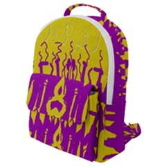 Yellow And Purple In Harmony Flap Pocket Backpack (small) by pepitasart