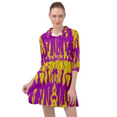 Yellow And Purple In Harmony Mini Skater Shirt Dress