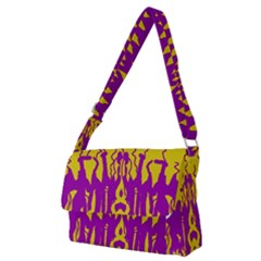 Yellow And Purple In Harmony Full Print Messenger Bag (m)