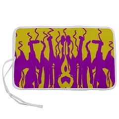 Yellow And Purple In Harmony Pen Storage Case (m)