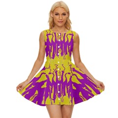 Yellow And Purple In Harmony Sleeveless Button Up Dress