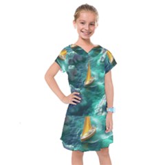 Lion King Of The Jungle Nature Kids  Drop Waist Dress by Cemarart