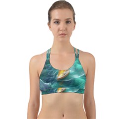 Mountain Wolf Tree Nature Moon Back Web Sports Bra by Cemarart