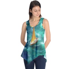 Mountain Birds River Sunset Nature Sleeveless Tunic