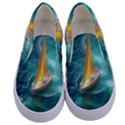 Mountain Birds River Sunset Nature Kids  Canvas Slip Ons View1
