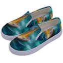 Mountain Birds River Sunset Nature Kids  Canvas Slip Ons View2