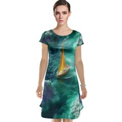 Double Exposure Flower Cap Sleeve Nightdress