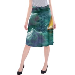Double Exposure Flower Midi Beach Skirt