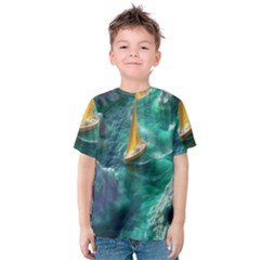 Mountains Sunset Landscape Nature Kids  Cotton T-shirt