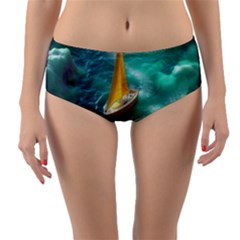 Mountains Sunset Landscape Nature Reversible Mid-waist Bikini Bottoms by Cemarart