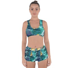 Mountains Sunset Landscape Nature Racerback Boyleg Bikini Set by Cemarart