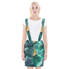 Mountains Sunset Landscape Nature Braces Suspender Skirt