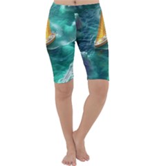 Valley Night Mountains Cropped Leggings 