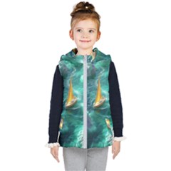 Valley Night Mountains Kids  Hooded Puffer Vest