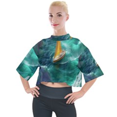 Valley Night Mountains Mock Neck T-shirt