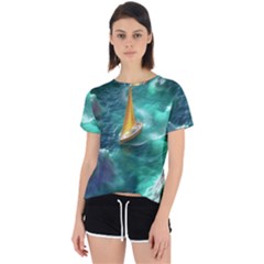 Valley Night Mountains Open Back Sport T-shirt by Cemarart