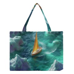 Dolphin Swimming Sea Ocean Medium Tote Bag by Cemarart