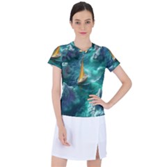 Dolphin Swimming Sea Ocean Women s Sports Top by Cemarart