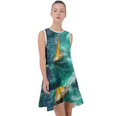 Dolphins Sea Ocean Frill Swing Dress by Cemarart