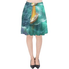 Moon Moonlit Forest Fantasy Midnight Velvet High Waist Skirt by Cemarart