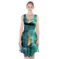 Dolphins Sea Ocean Water Racerback Midi Dress